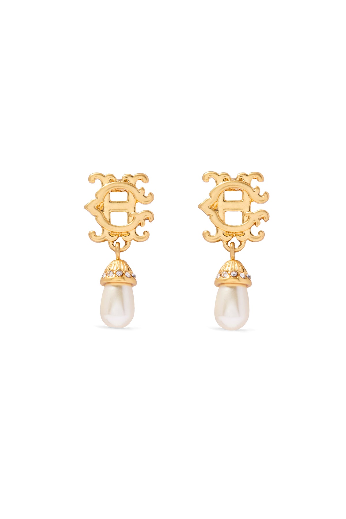 Luxury Tear Drop Earrings (Gold Pearl)