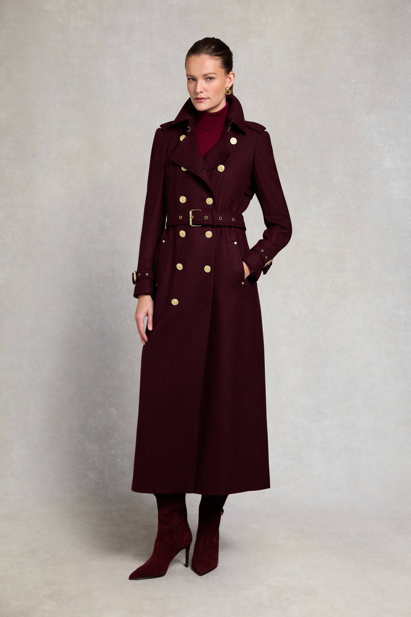Full Length Marlborough Trench Coat (Mulberry)
