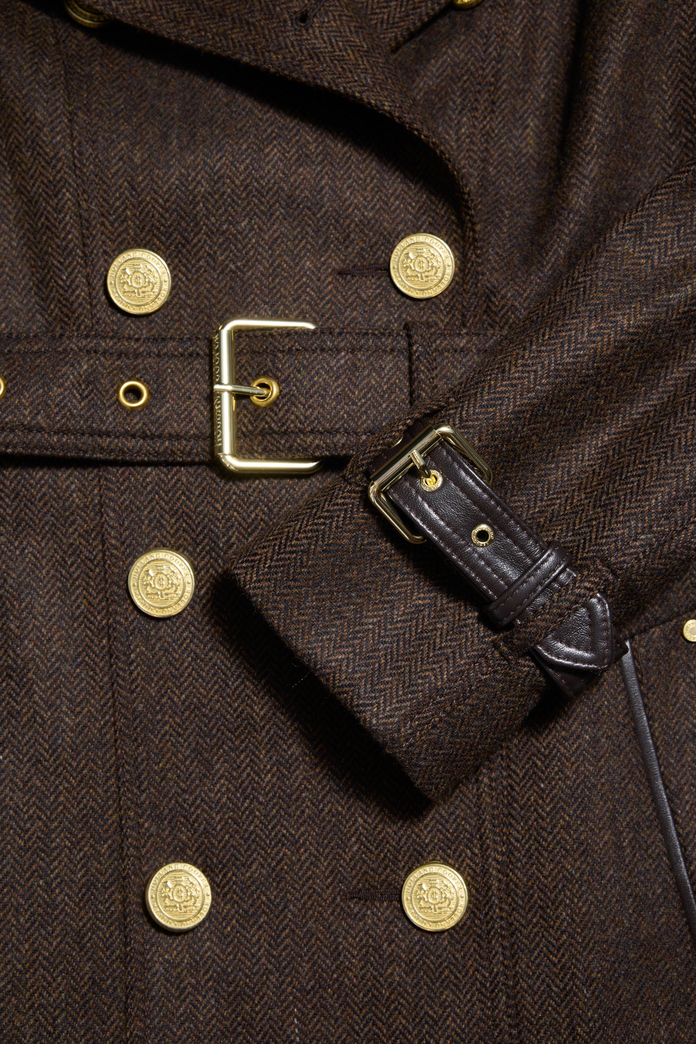 Marlborough Trench Coat (Chocolate Herringbone)