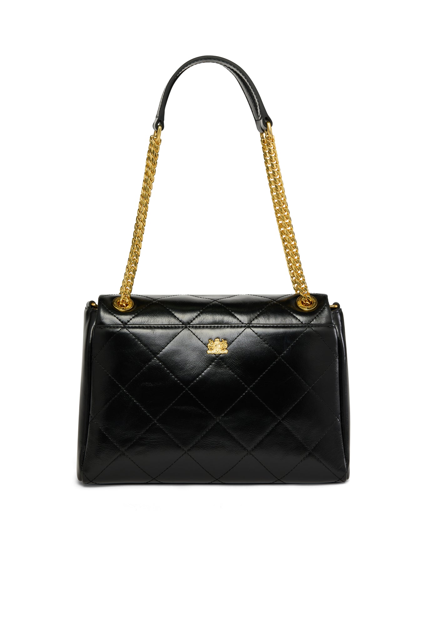 Milan Midi Shoulder Bag (Black Leather)