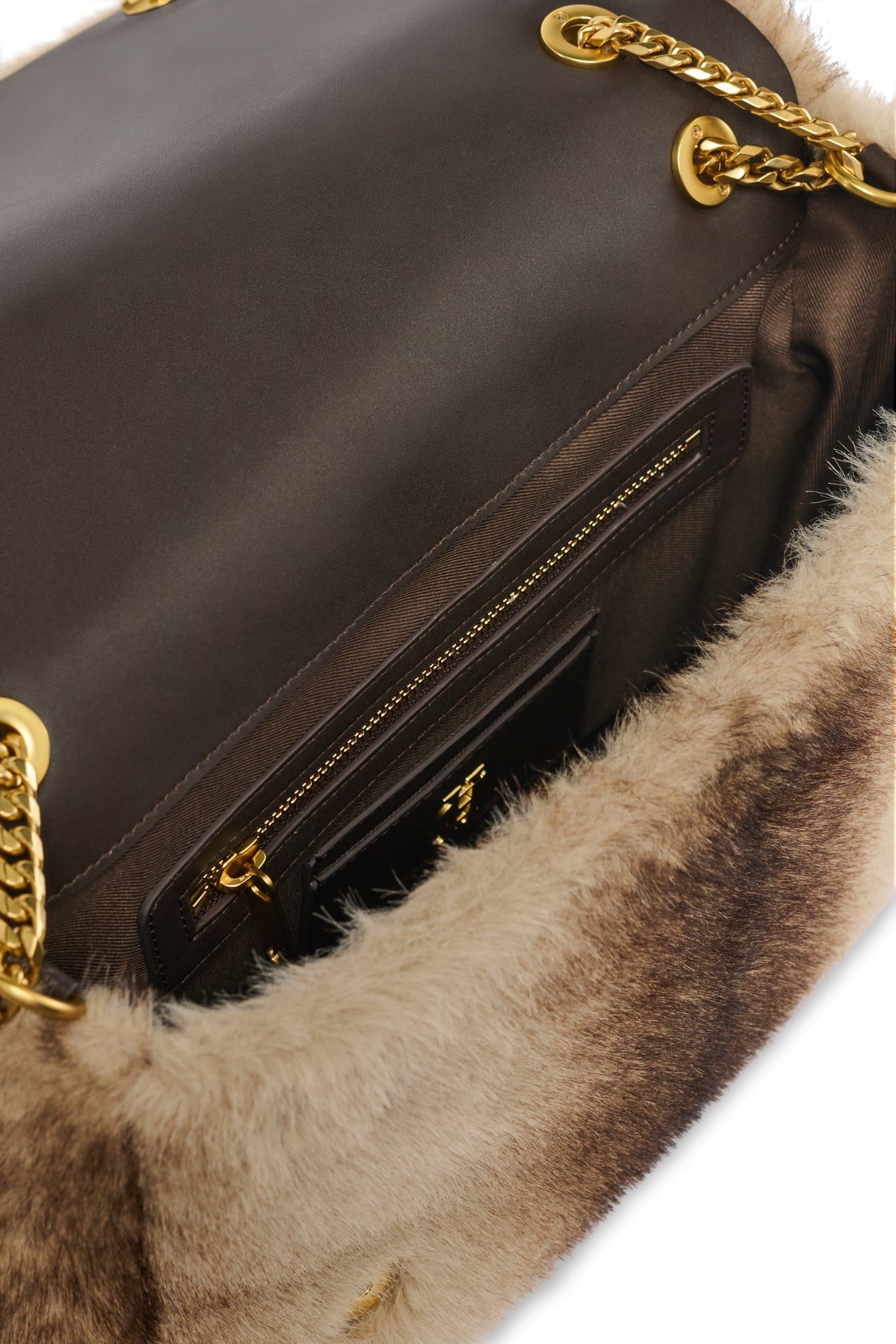 Milan Shoulder Bag (Mink Faux Fur)