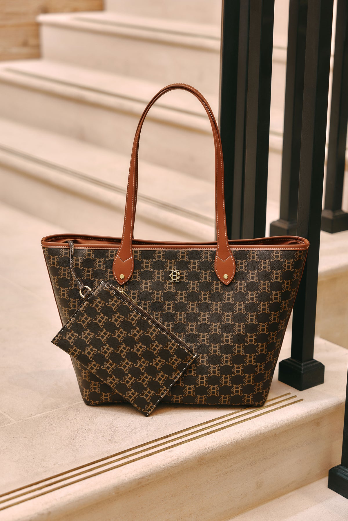 Monogram Tote (Tan Monogram)