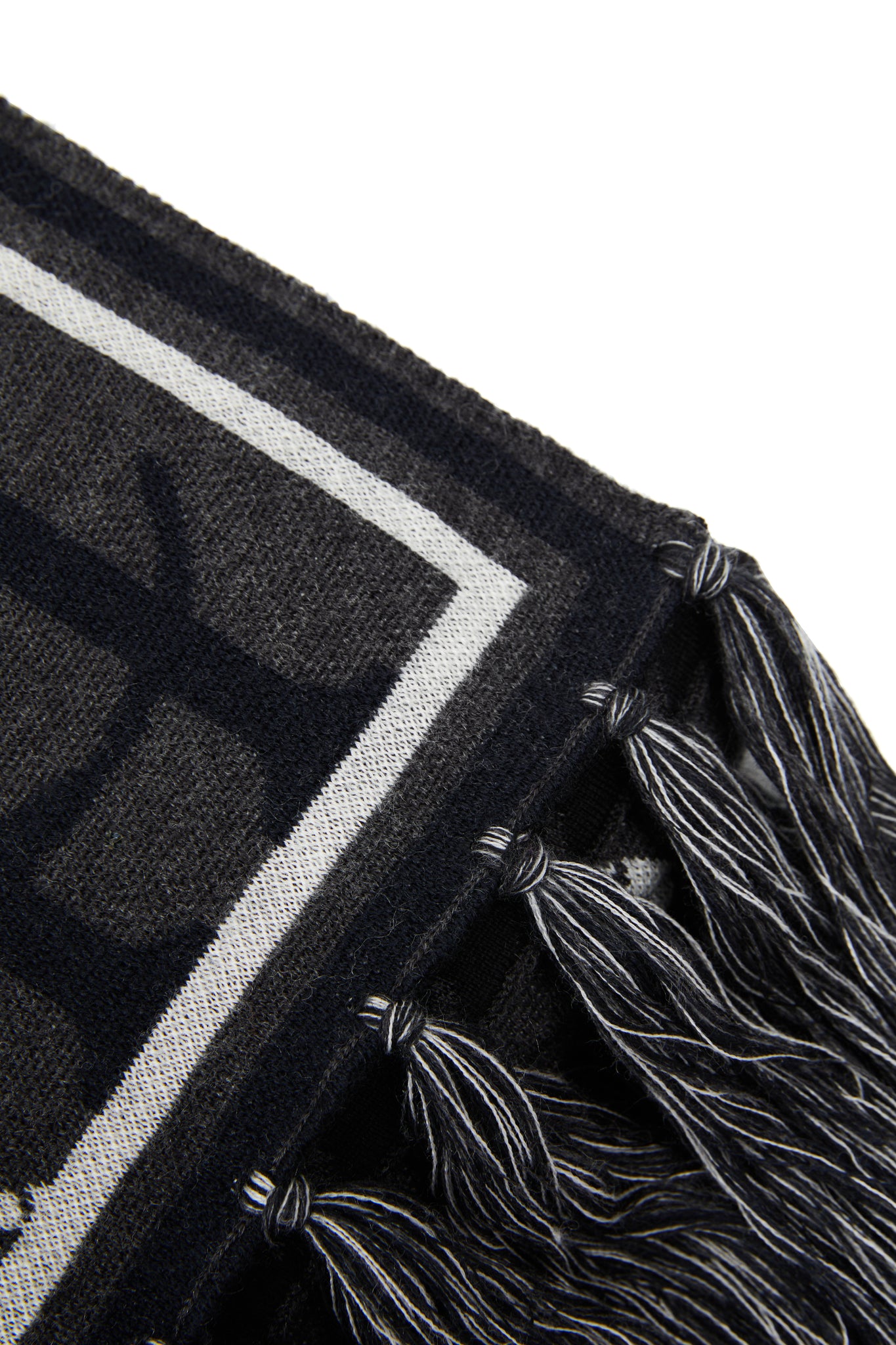Reversible Monogram Scarf (Charcoal Houndstooth)