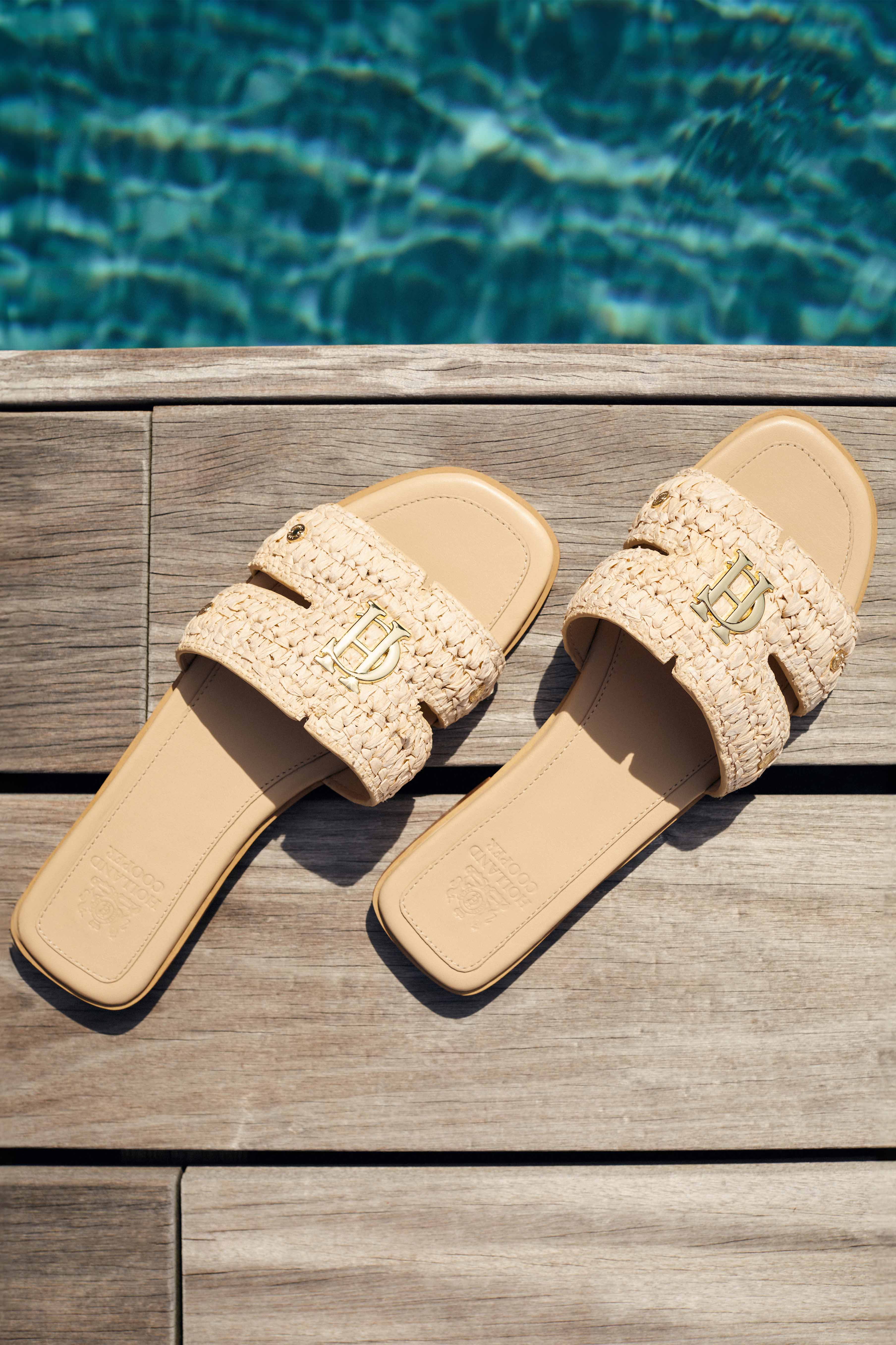 Monogram Slides Monogram Slides (Natural Straw) – Holland Cooper