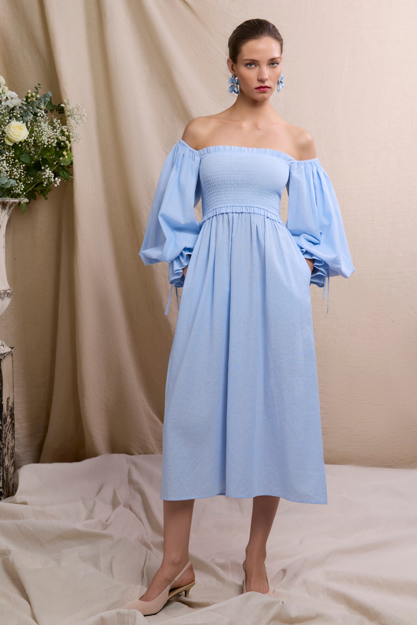 Smock Dress (Pale Blue Chambray)