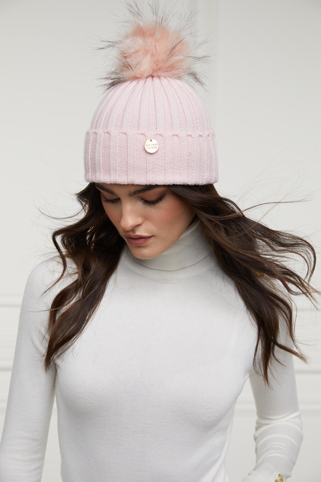 Rib Bobble Hat (Pink)