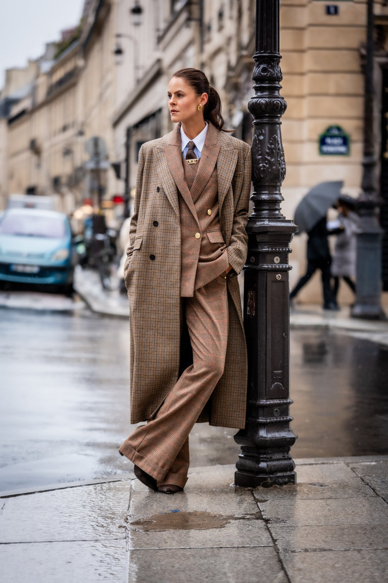 Jade's Clarence Check Merlot Look