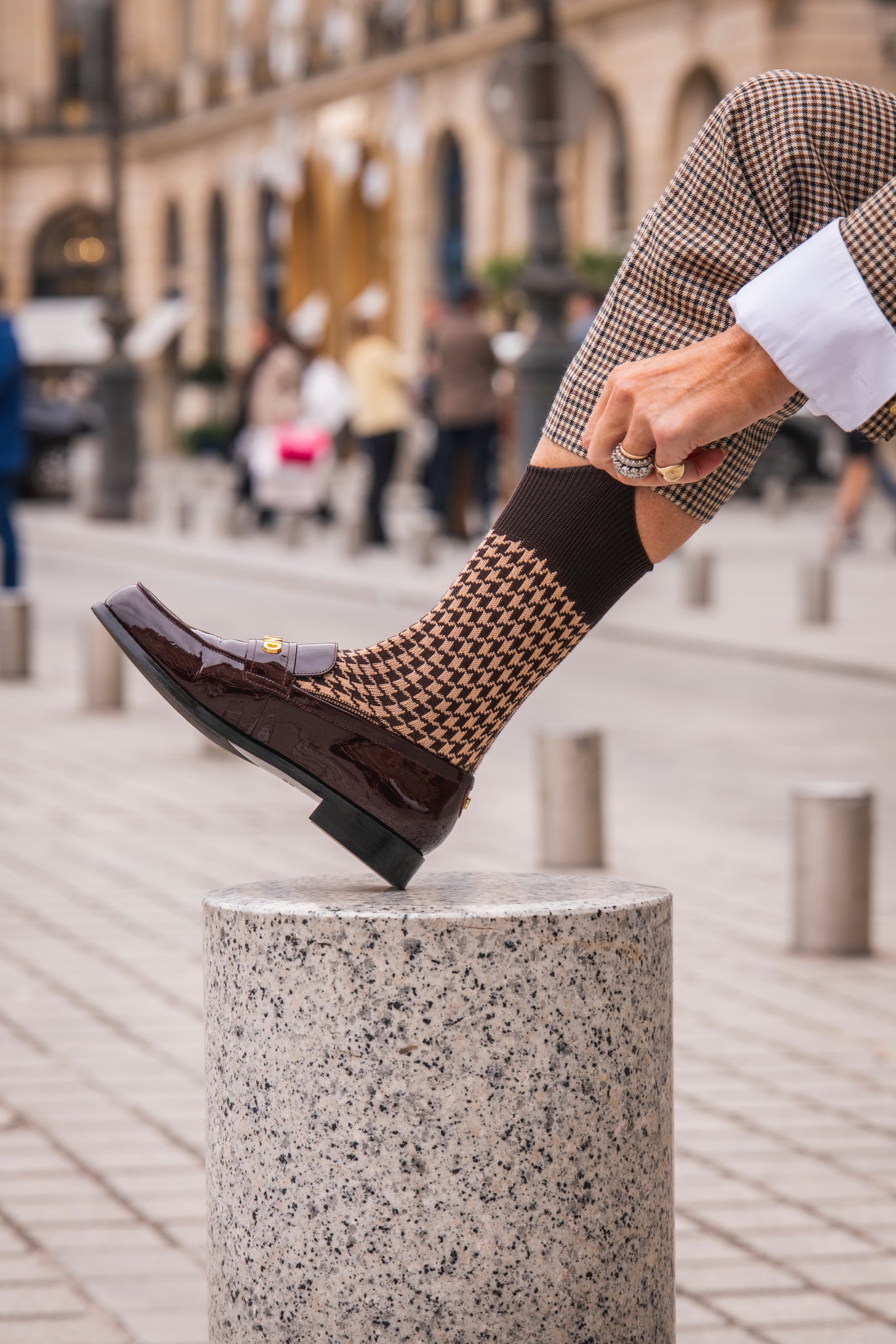Women's Sock Gift Box (Chocolate Houndstooth Set)