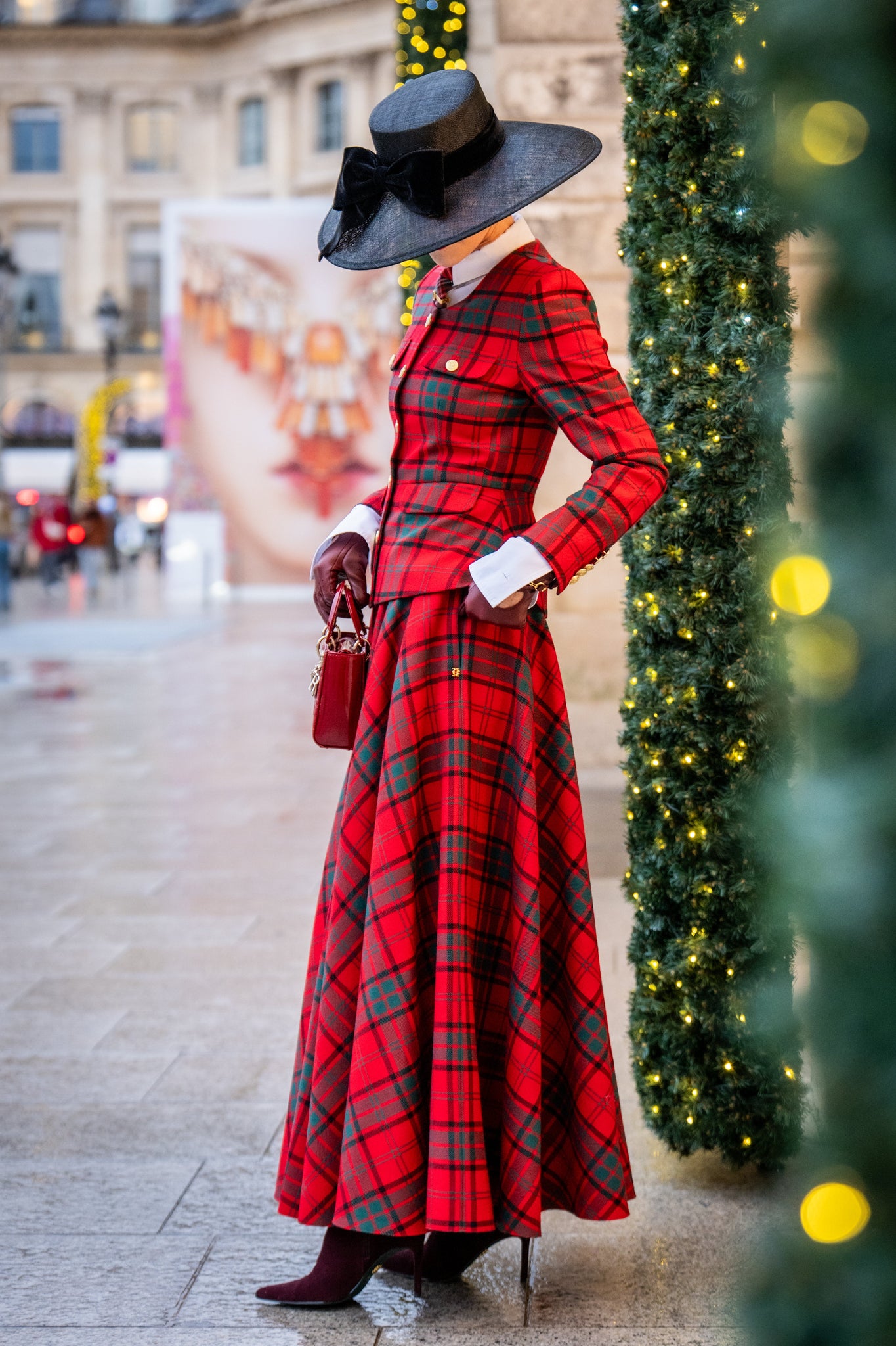 Tailored Peplum Jacket (Red Tartan)