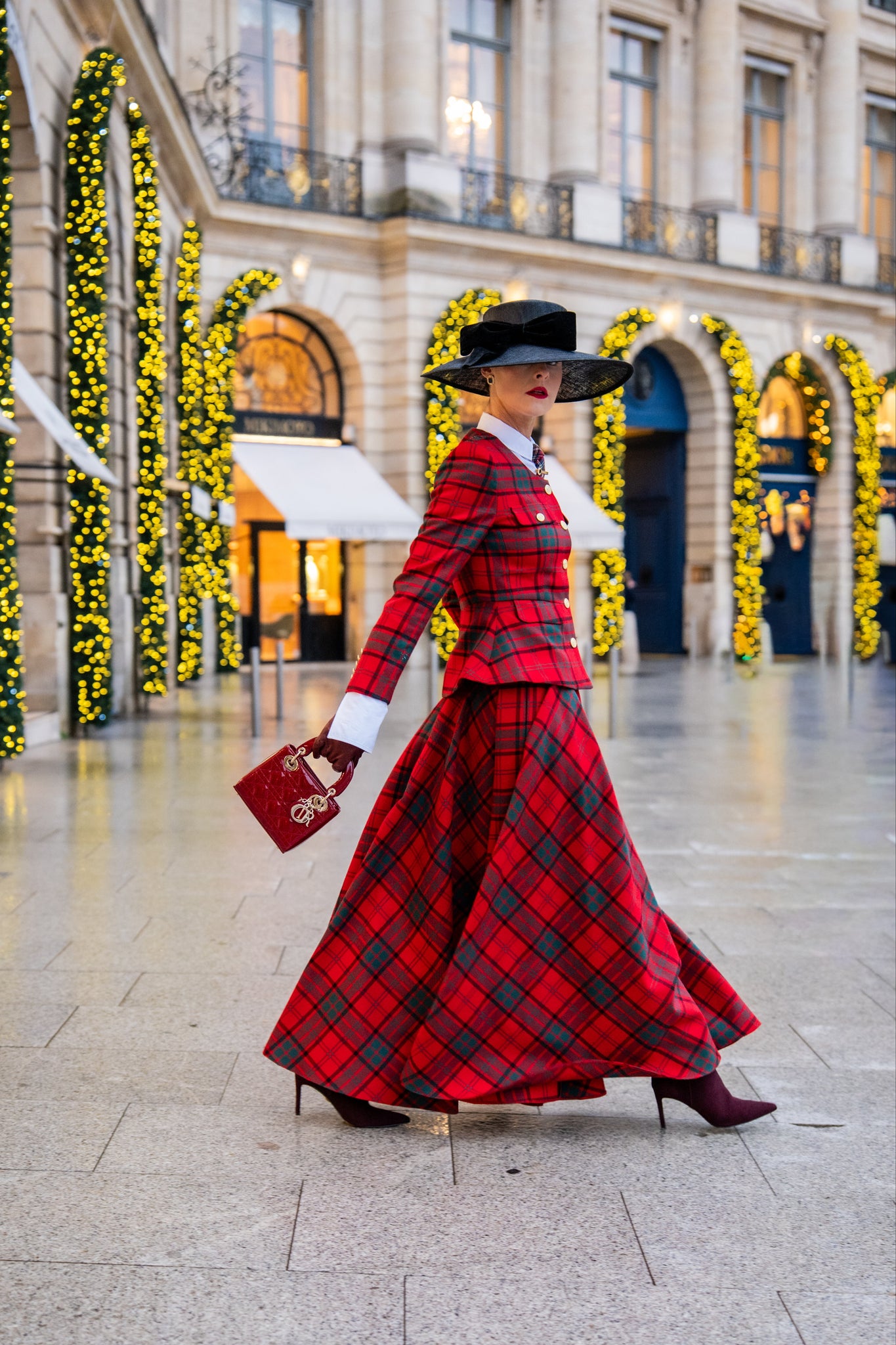 The Paris Red Tartan Look