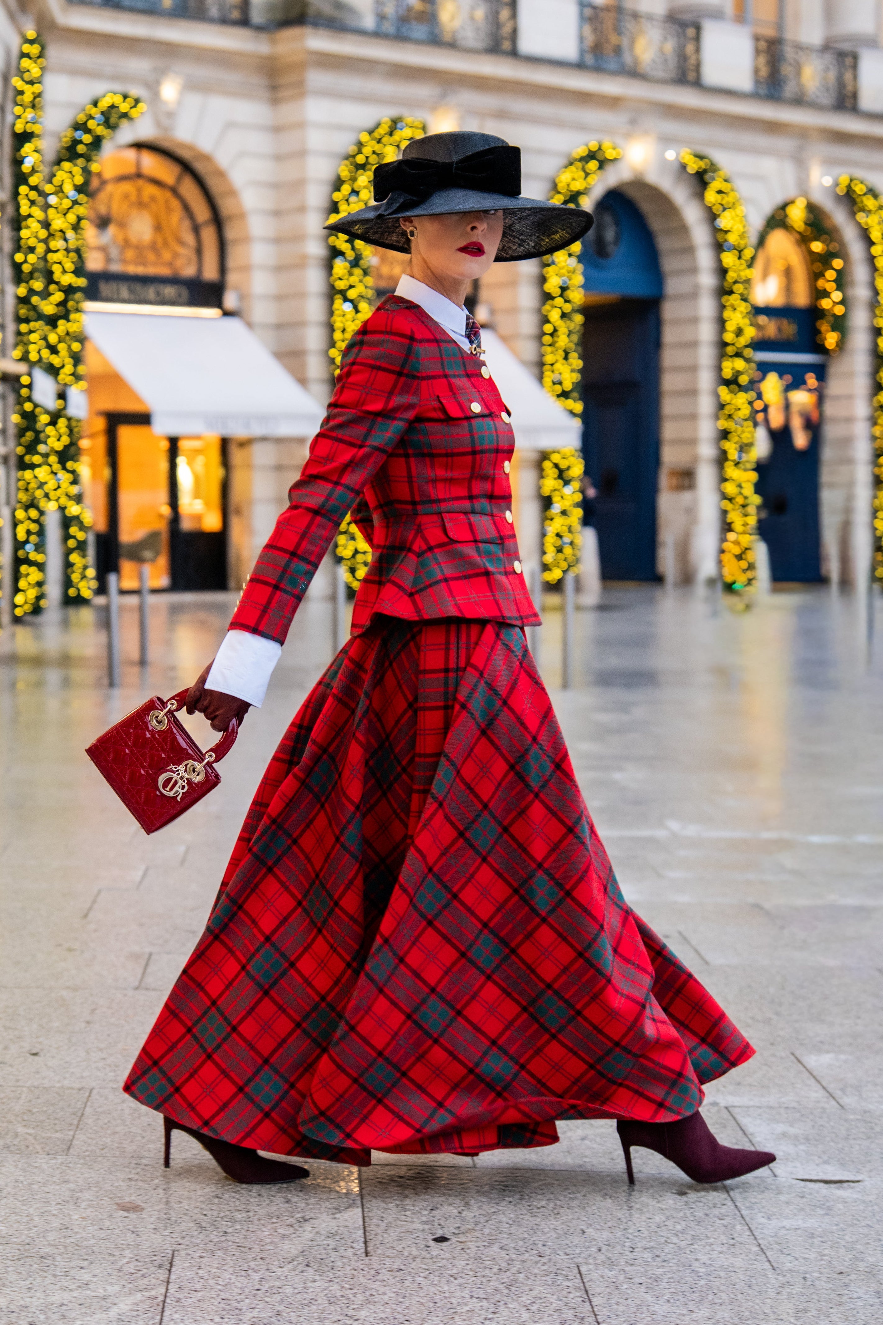 360 Maxi Tweed Circle Skirt (Red Tartan) – Holland Cooper