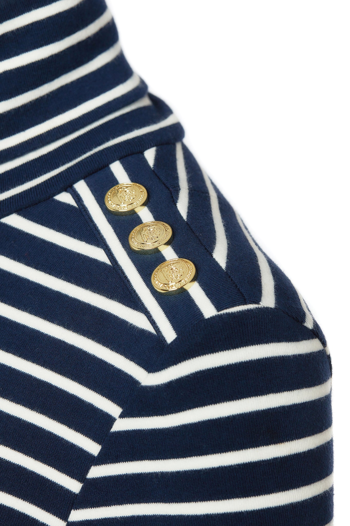 Padstow Roll Neck (Ink Navy Natural Stripe)