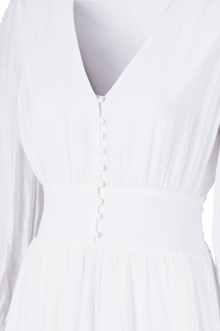 Phoebe V-Neck Maxi Dress (White)