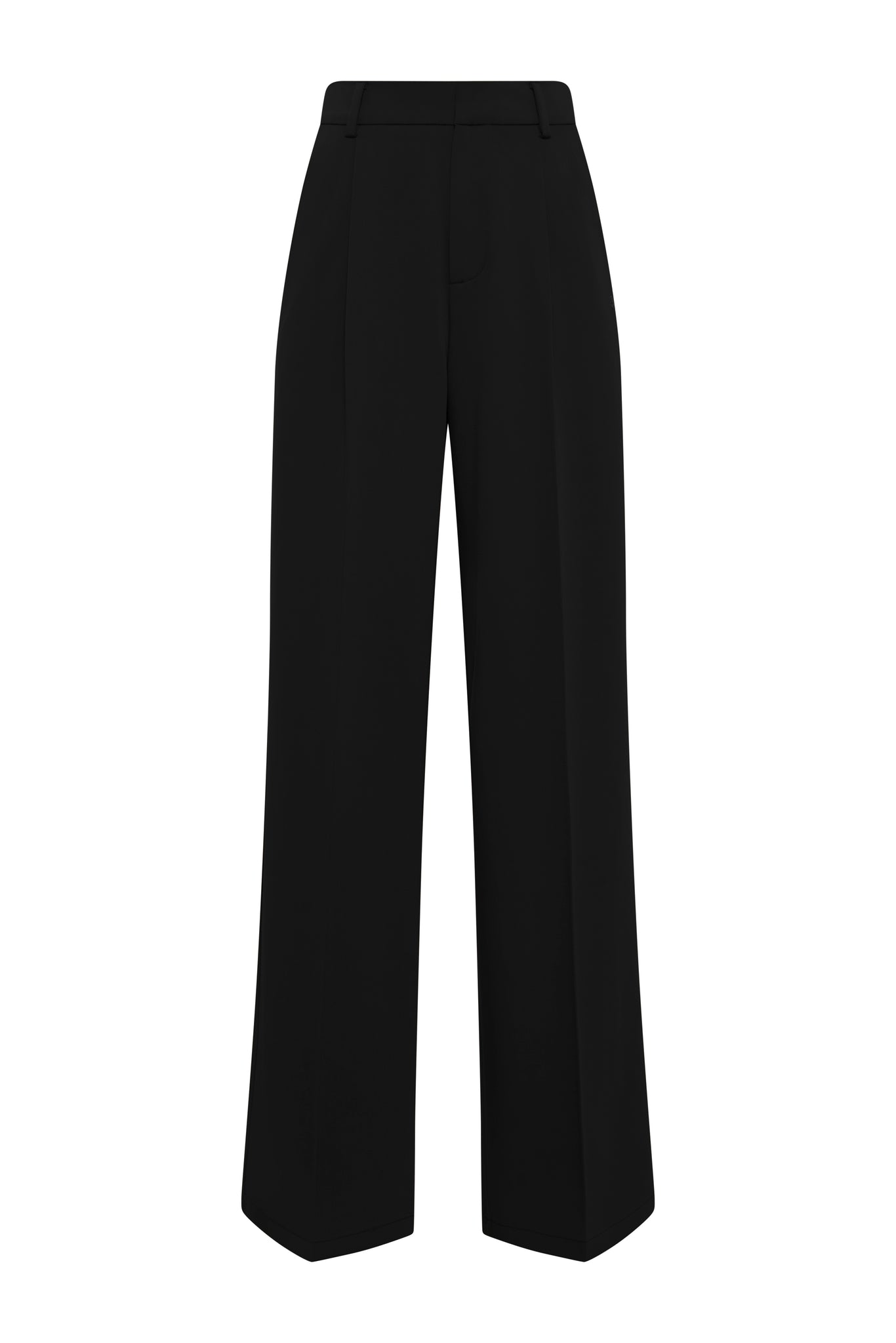 Pleated Wide Leg Trouser (Black)