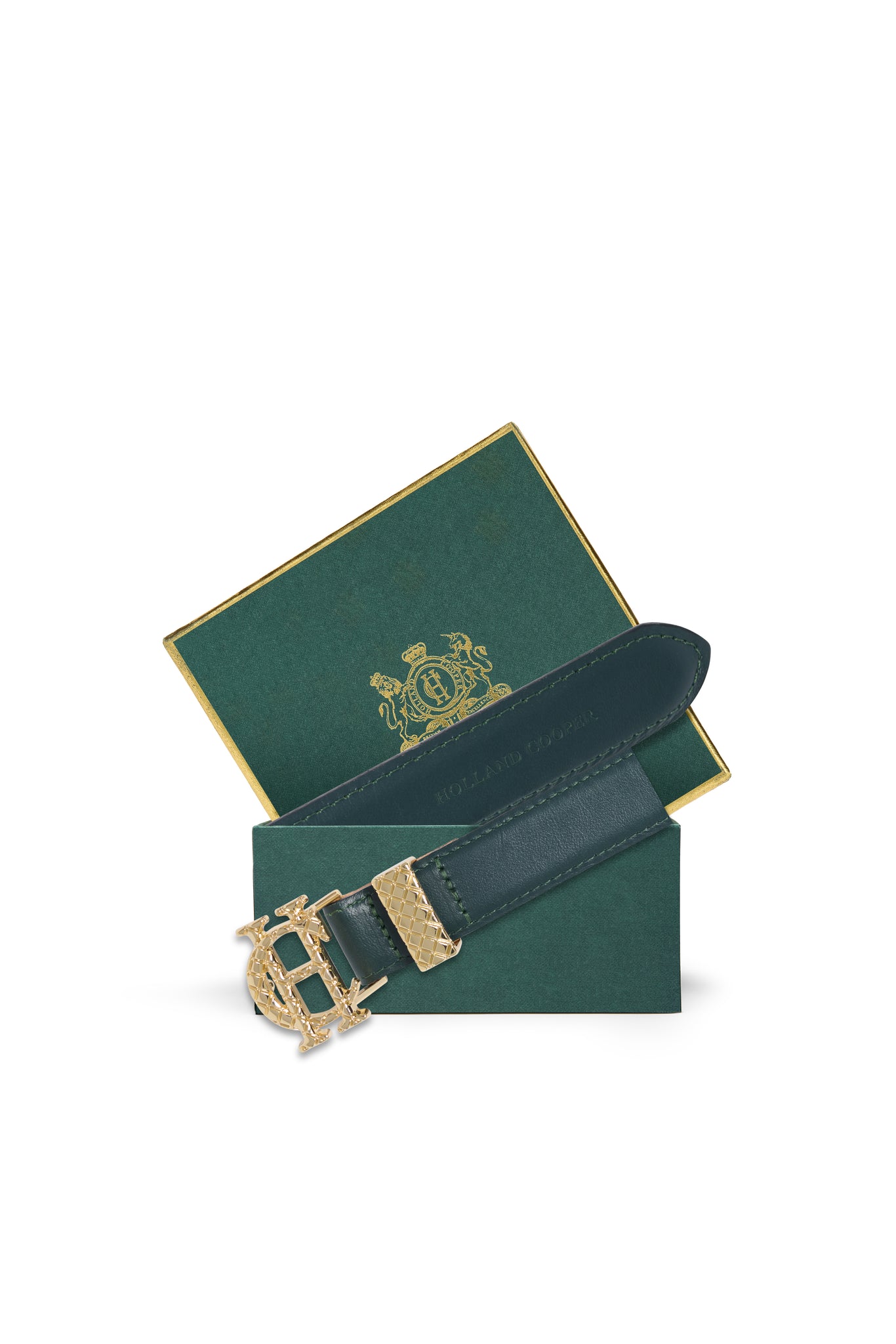 Quilted Slim Belt (Racing Green)