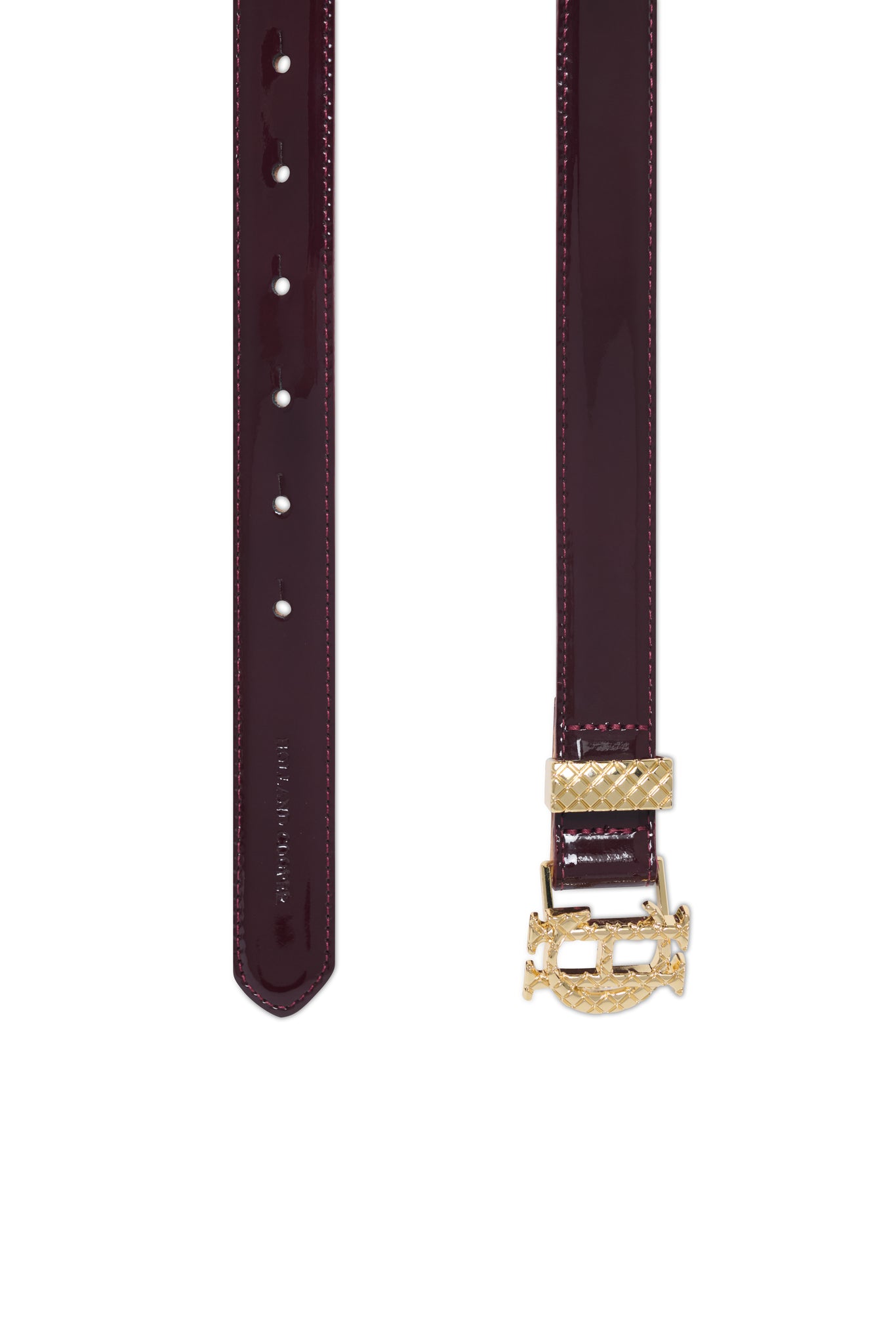 Quilted Slim Belt (Oxblood Patent)