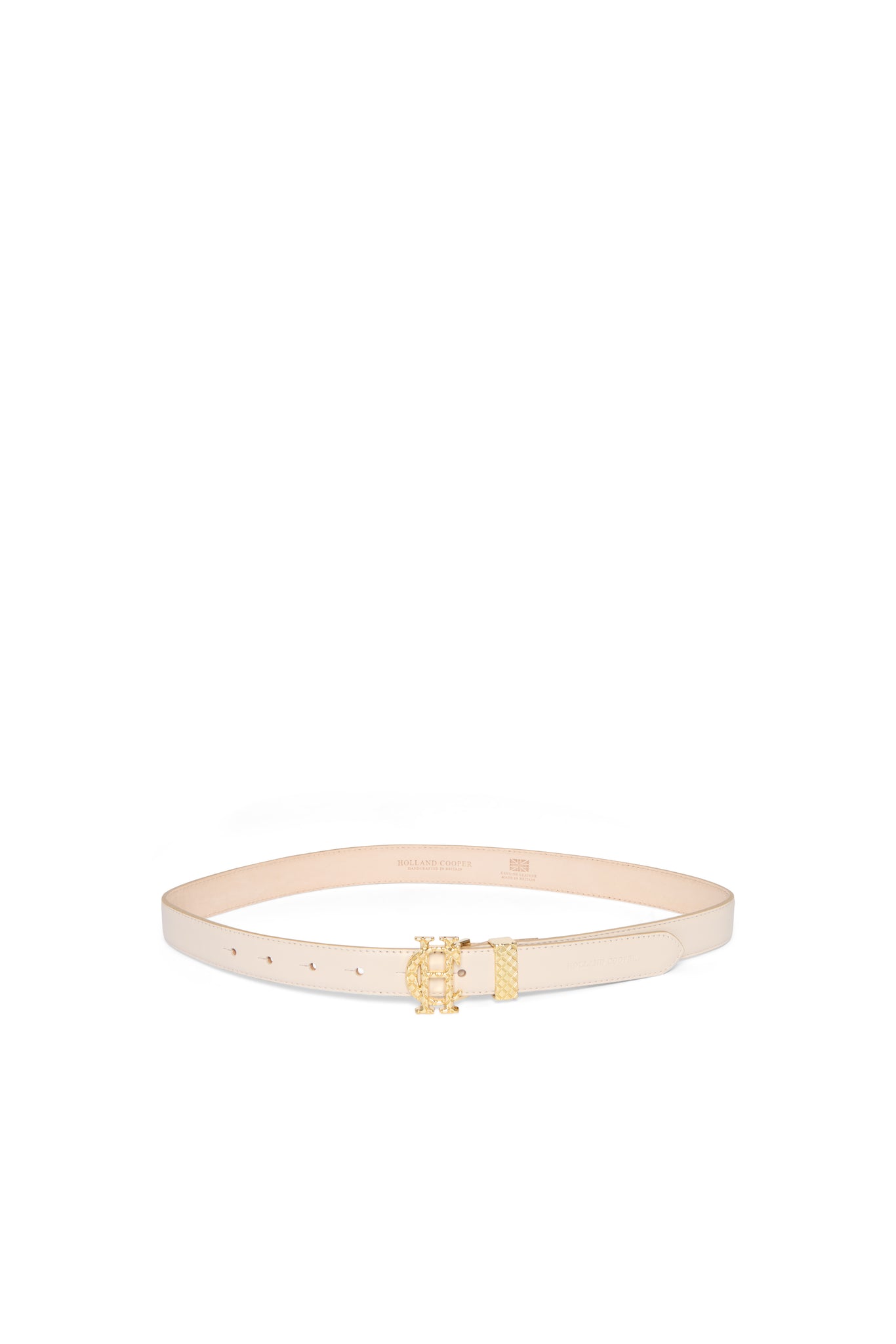 Quilted Slim Belt (Putty Leather)