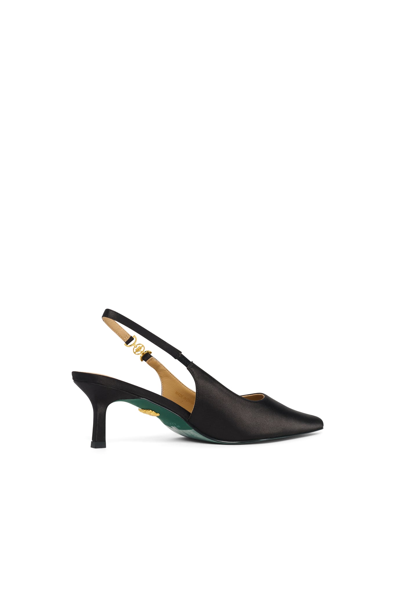 Regency Satin Kitten Heel (Black Satin)