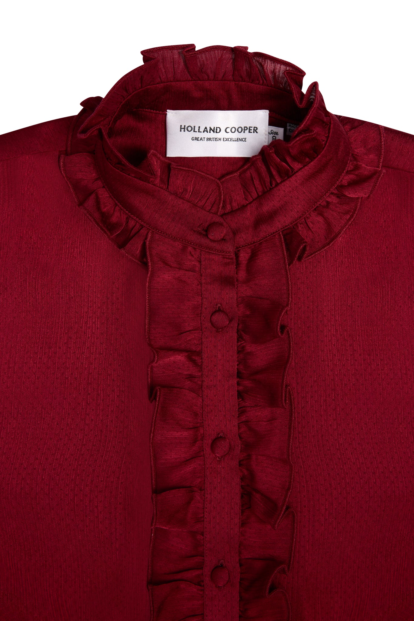 Ria Ruffle Shirt (Deep Raspberry)