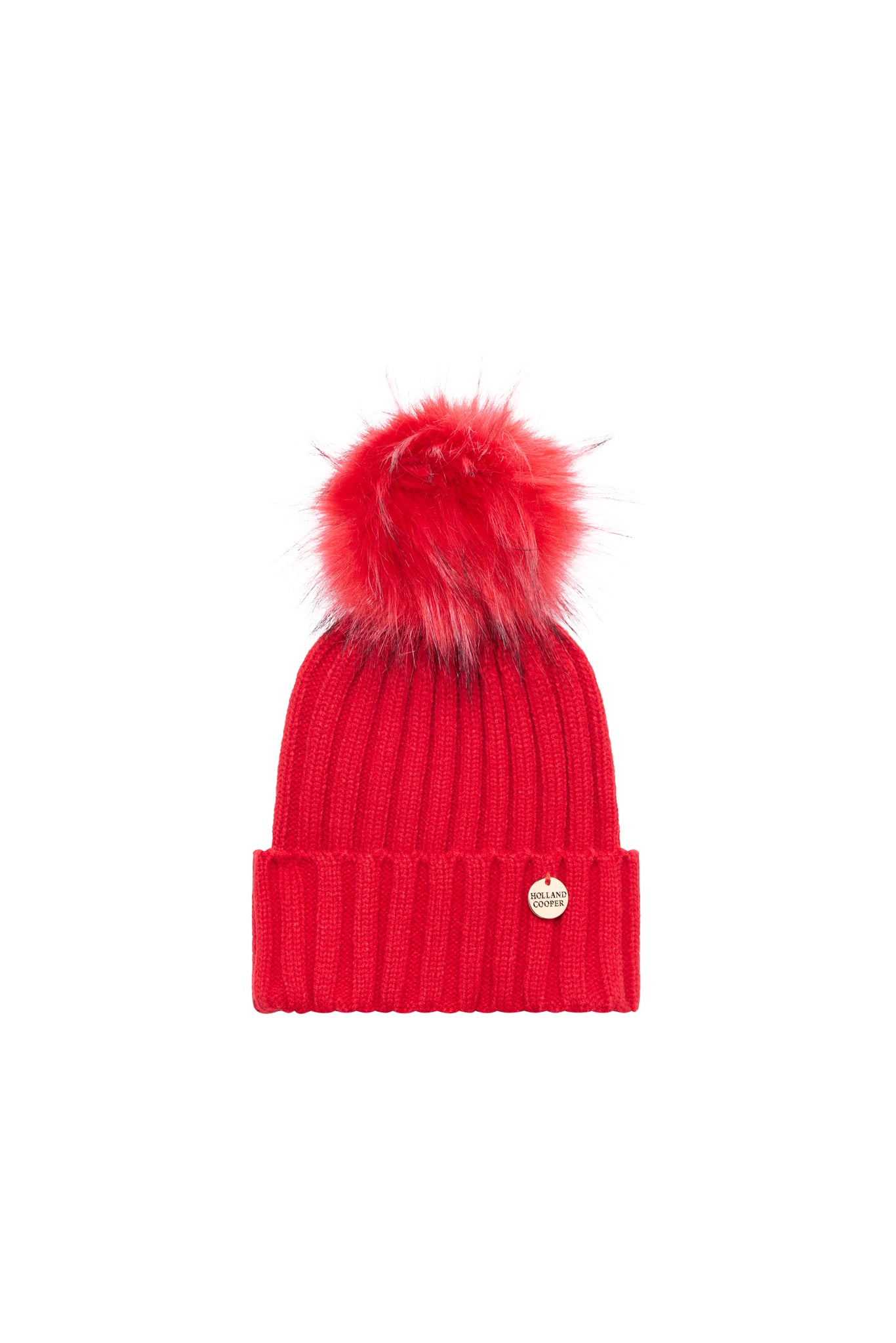 Rib Bobble Hat (Red)