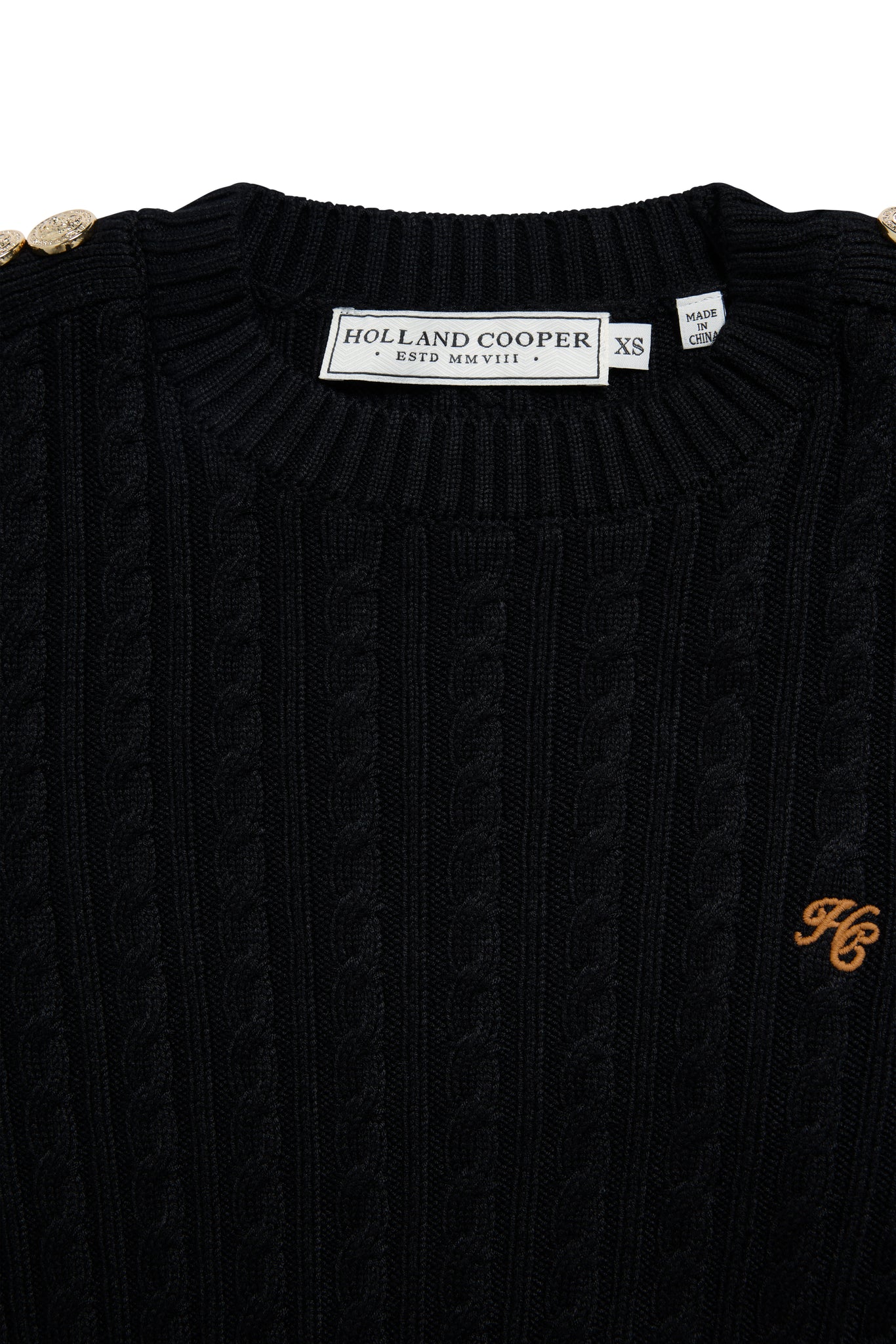 Seattle Cable Crew Knit (Black)