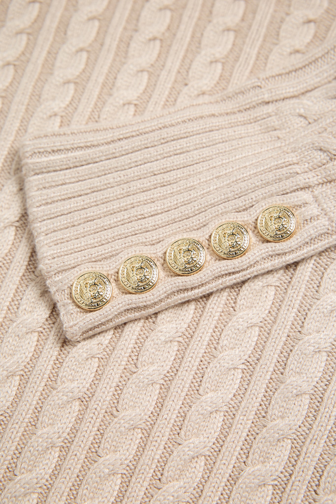 Seattle Roll Neck Cable Knit (Oatmeal)