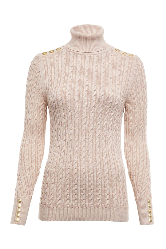Seattle Roll Neck Cable Knit (Oatmeal) – Holland Cooper