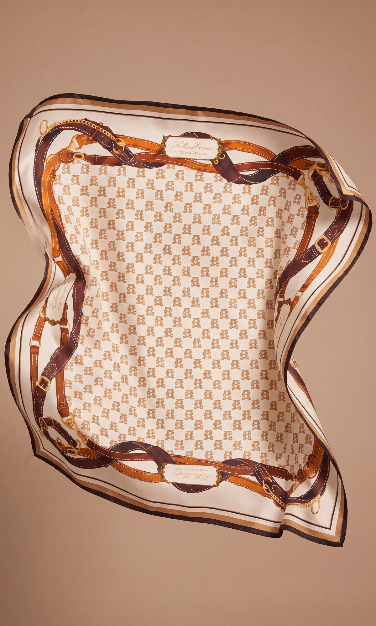 Silk Scarf (Ecru Monogram)