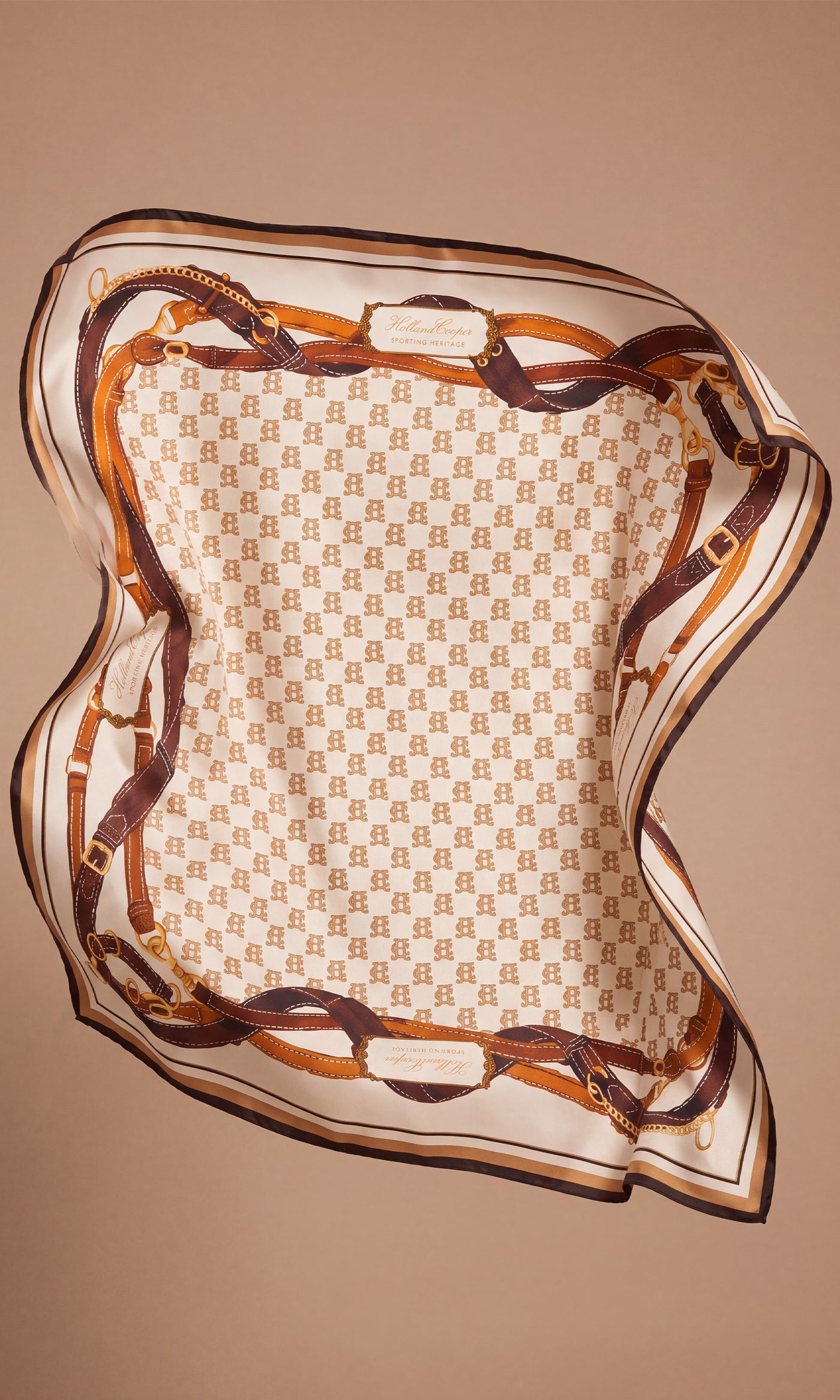 Silk Scarf (Ecru Monogram)