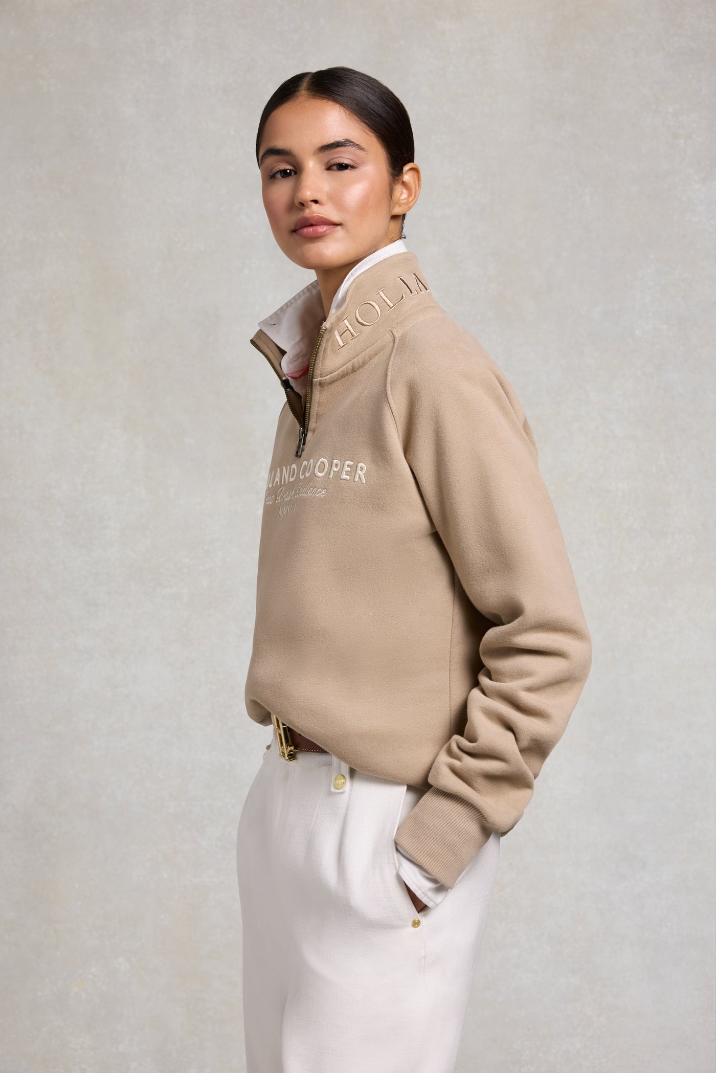 Sporting Goods Zip Henley (Taupe)