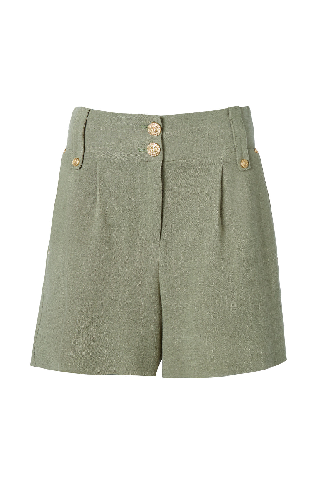 Tailored Linen Side Tab Short - Navy main image 1