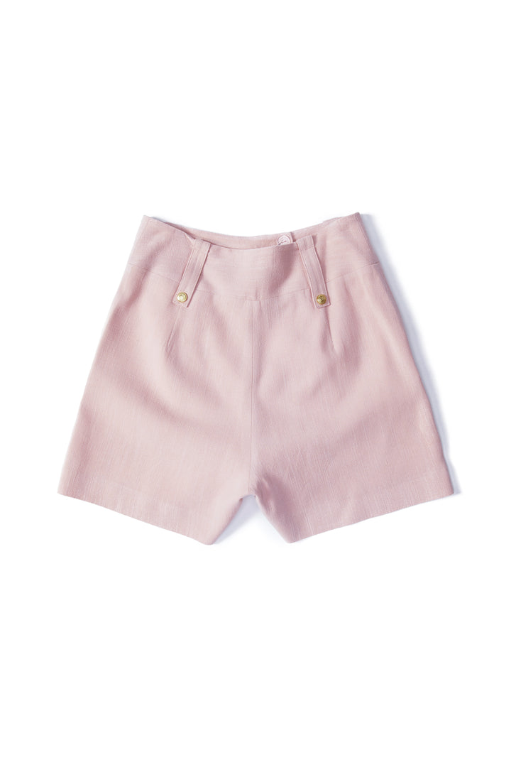 Chambray linen Short - Pink