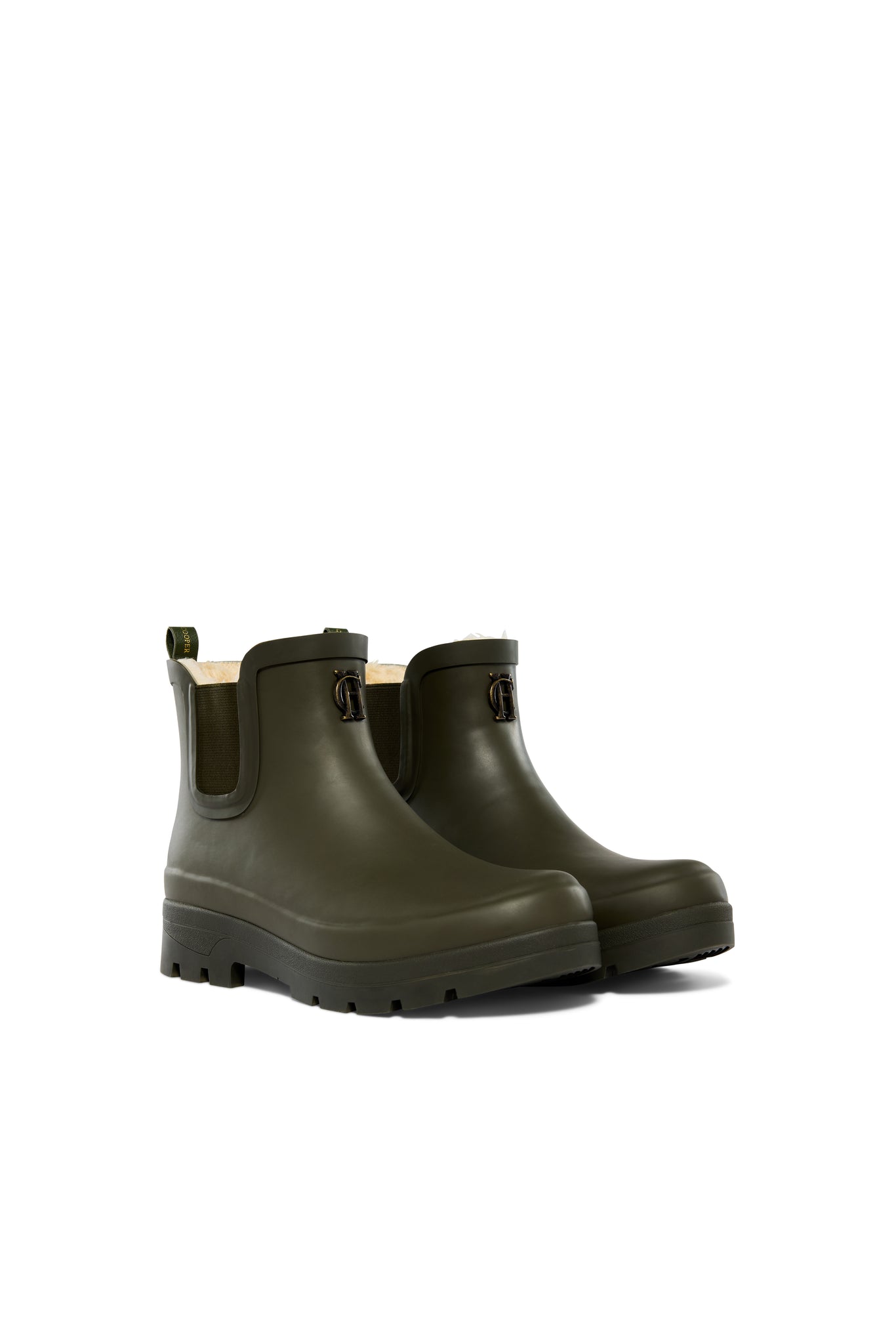 Sherpa Lined Chunky Chelsea Wellington (Khaki)