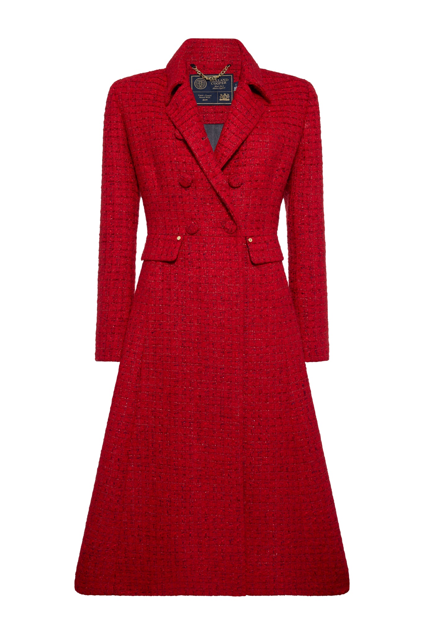 Windsor Fit & Flare Coat (Red Boucle)