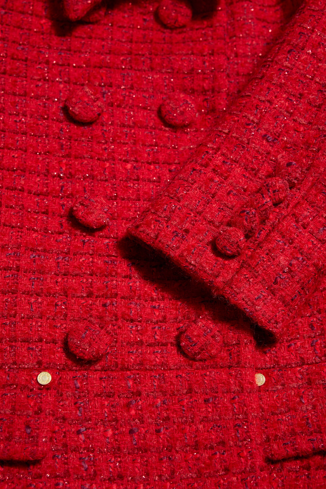 Windsor Fit & Flare Coat (Red Boucle)