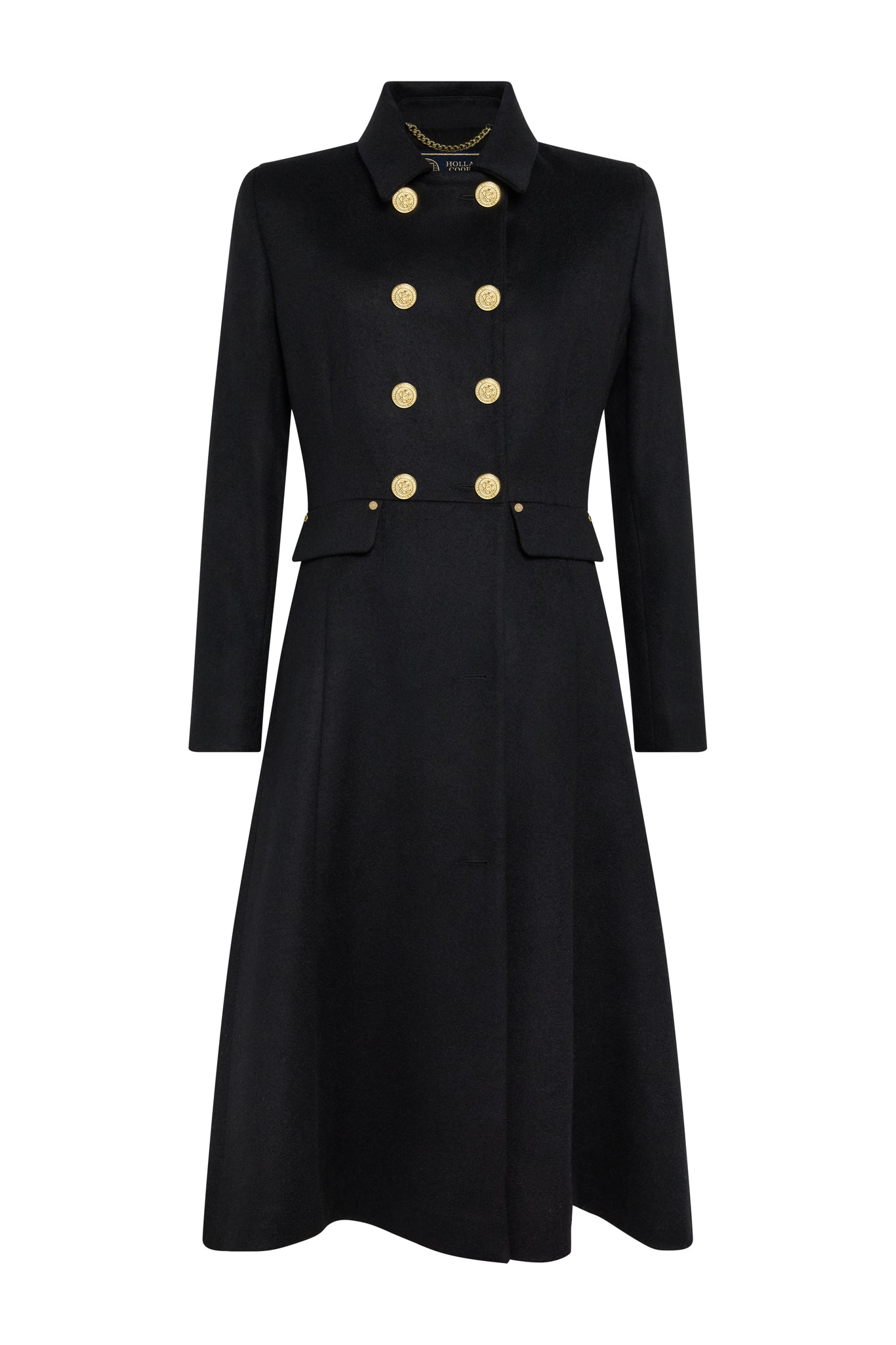 Windsor Fit & Flare Coat (Soft Black)