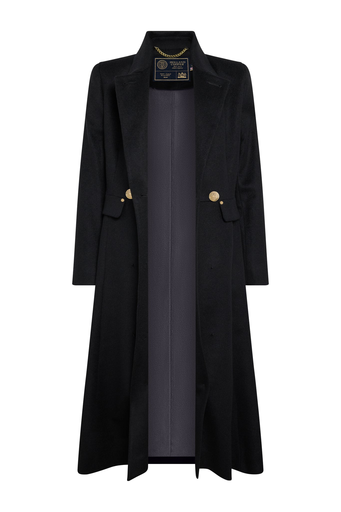 Windsor Fit & Flare Coat (Soft Black)