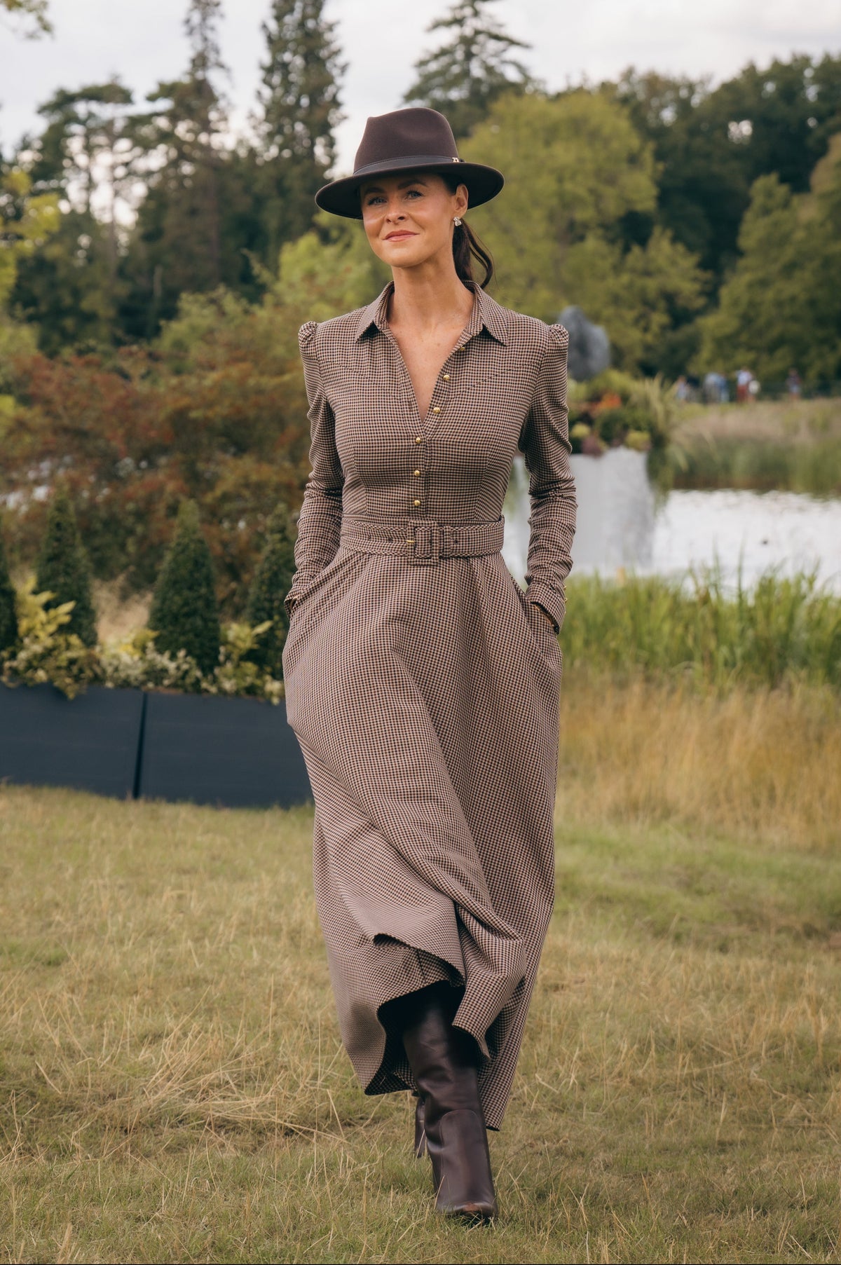 Heritage Dress (Coffee Gingham)