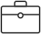 Black line image of brief case with top handle