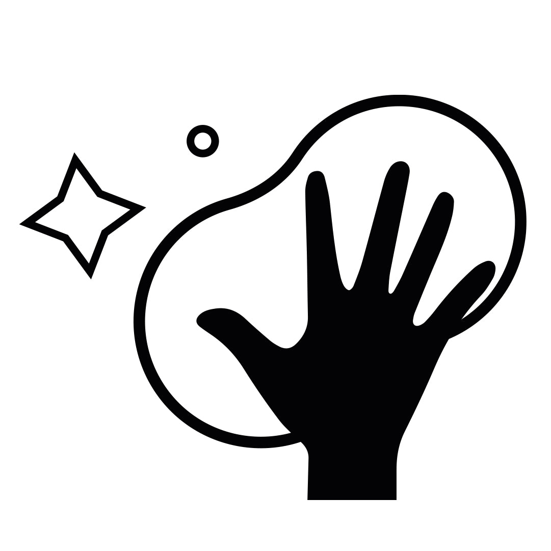 Hand with sponge for wipe clean symbol