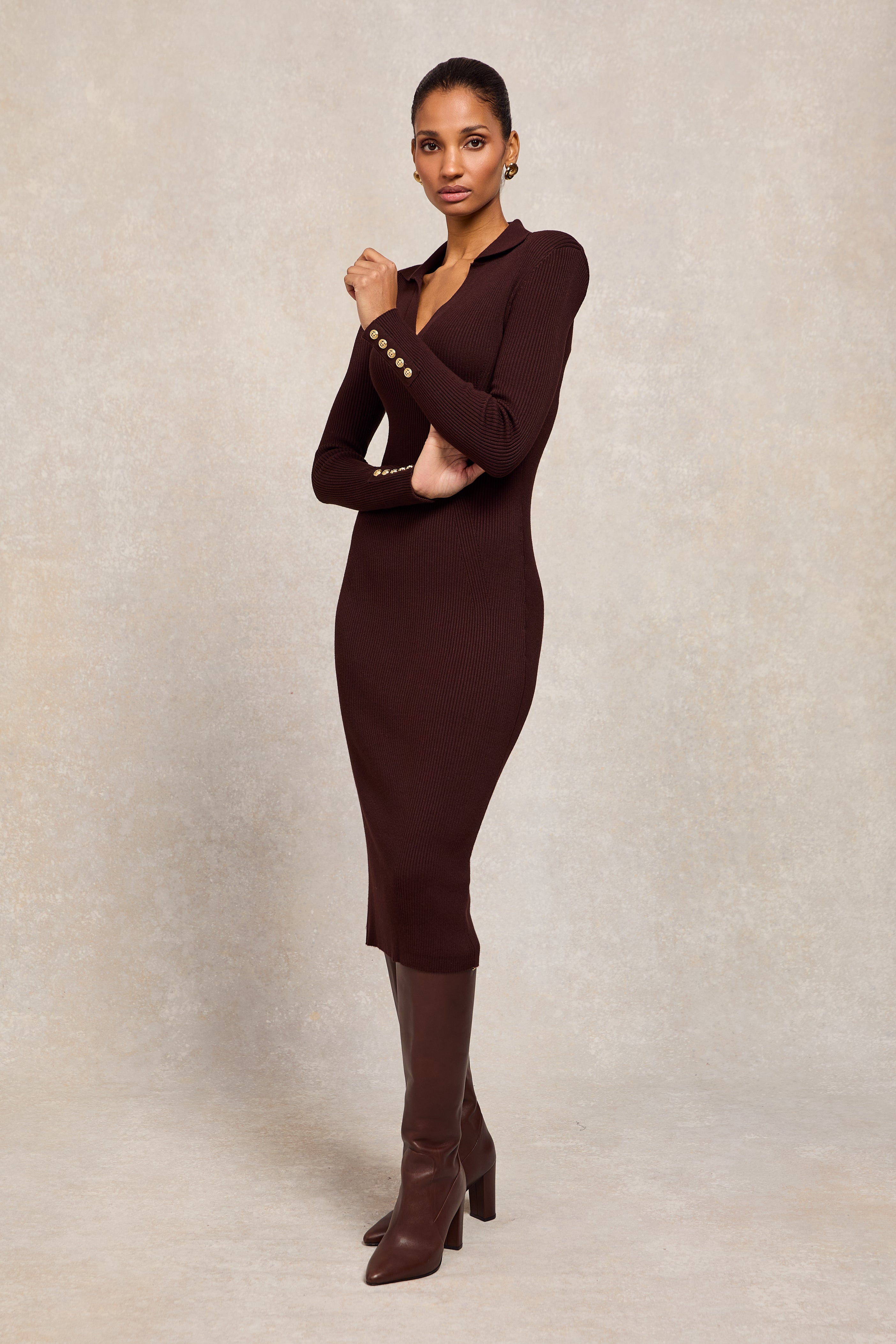 PRE ORDER Heritage Maxi Shirt Dress in Chocolate Cotton Twill