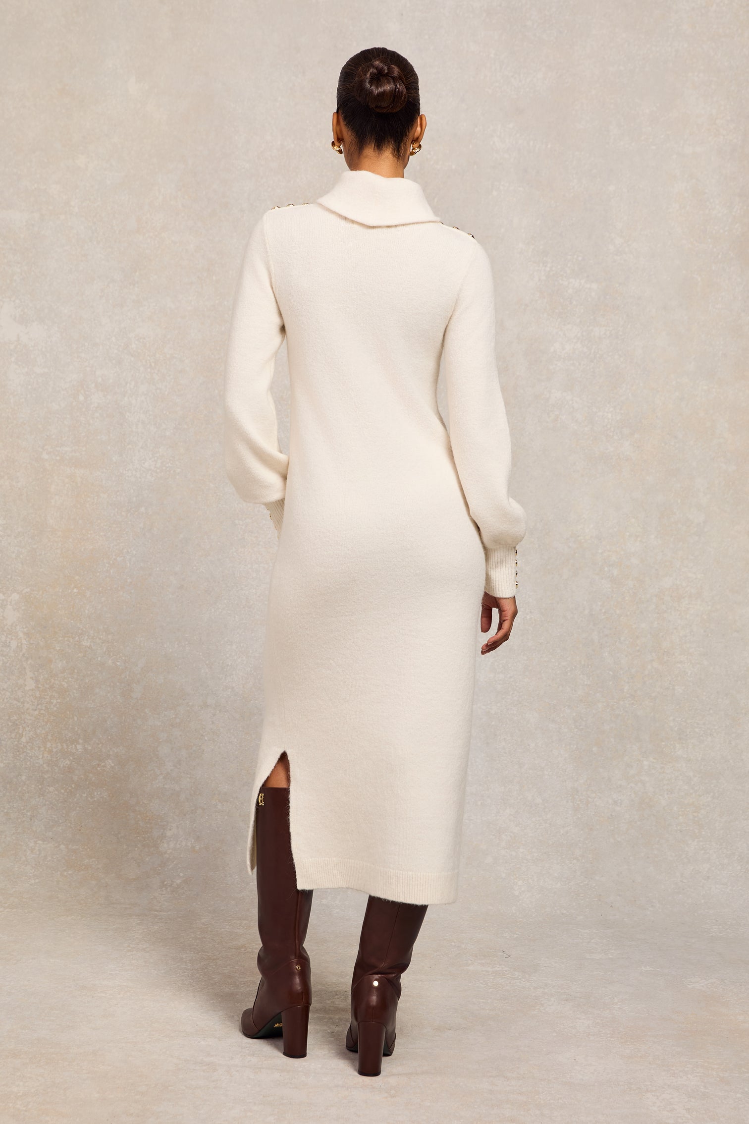 ONLY Onllouis LS Rollneck Cable Dress At Knt, Chiaro Grigio