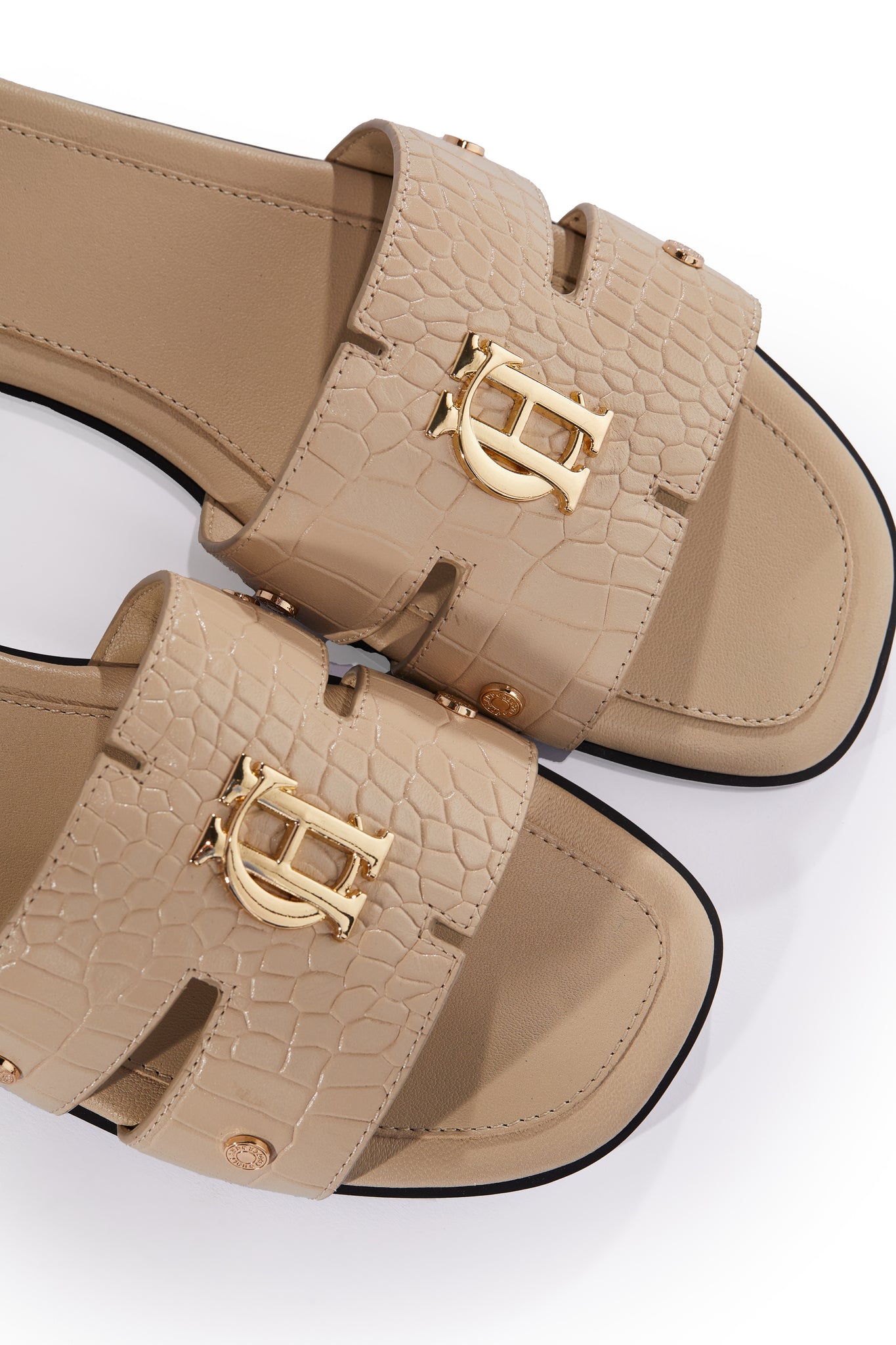 Monogram Slides Monogram Slides (Taupe Croc) – Holland Cooper