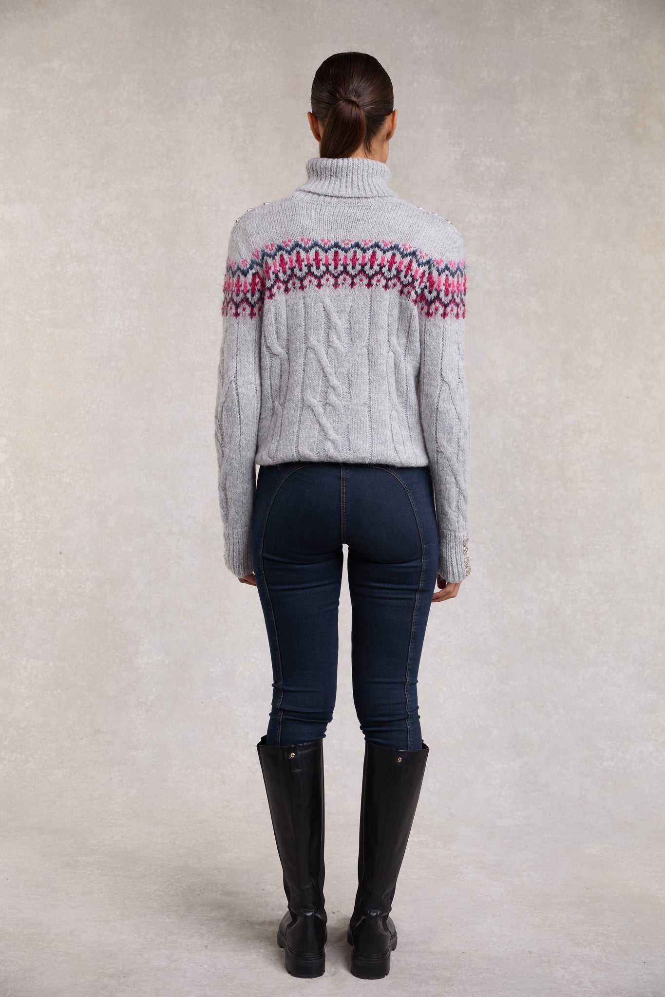 Heritage Cable Fairisle Knit (Mid Grey Marl)