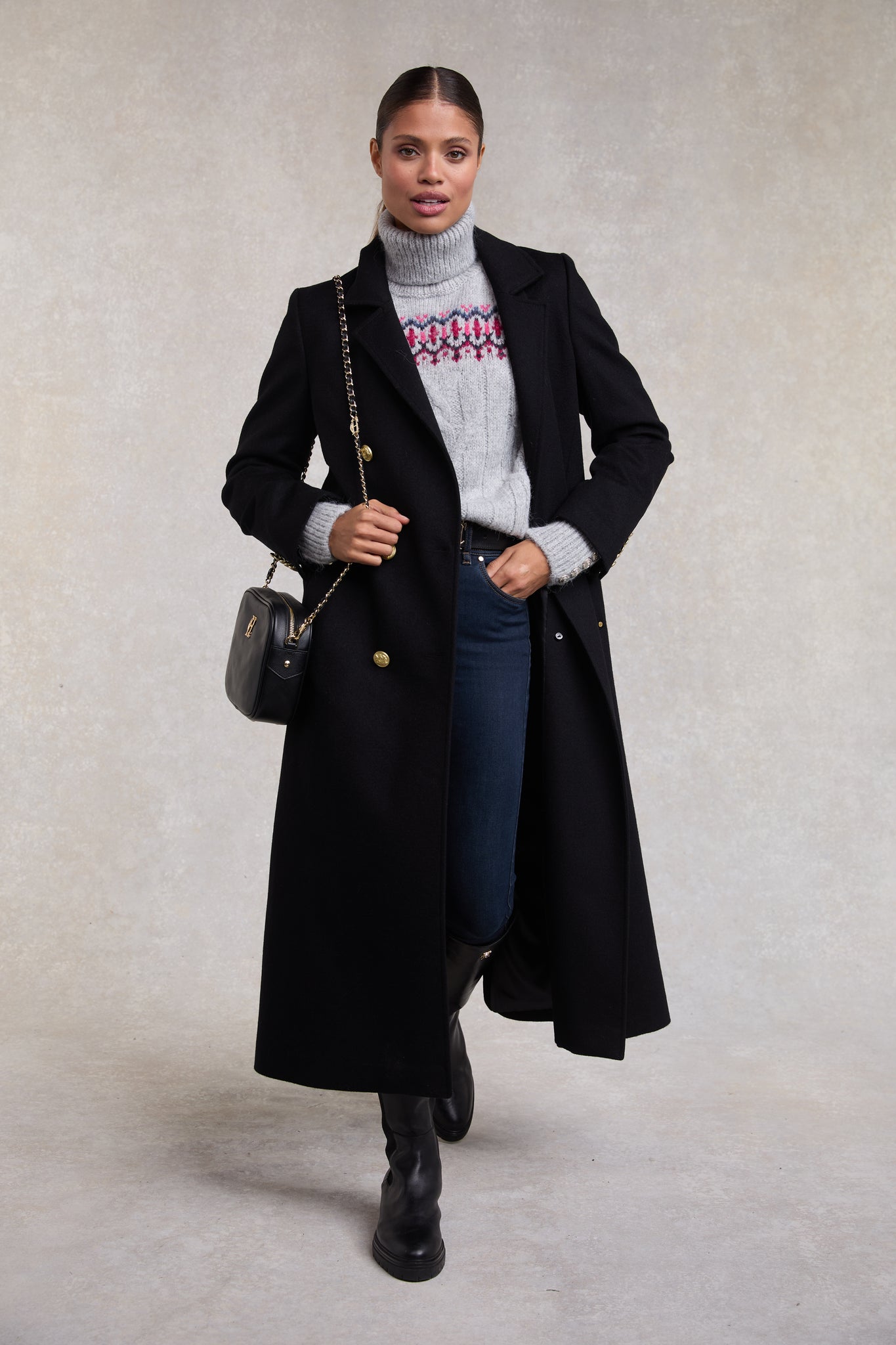 Heritage Cable Fairisle Knit (Mid Grey Marl)