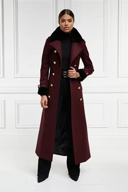 Gold Label Trench (Deep Red Houndstooth)
