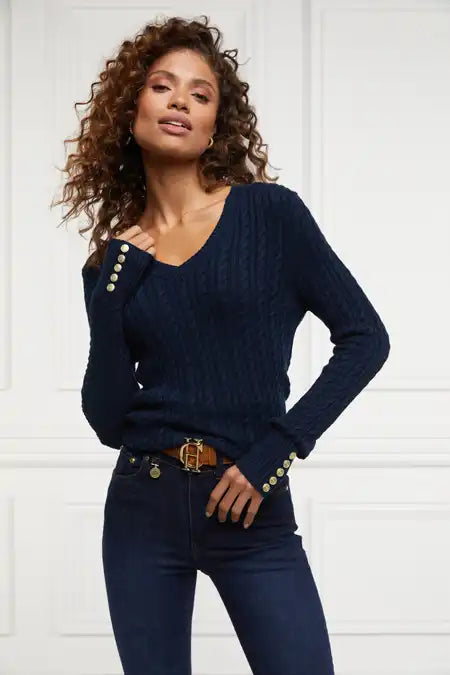 Seattle V-Neck Knit (Ink Navy) - Main Image