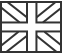 black line drawing of the UK flag