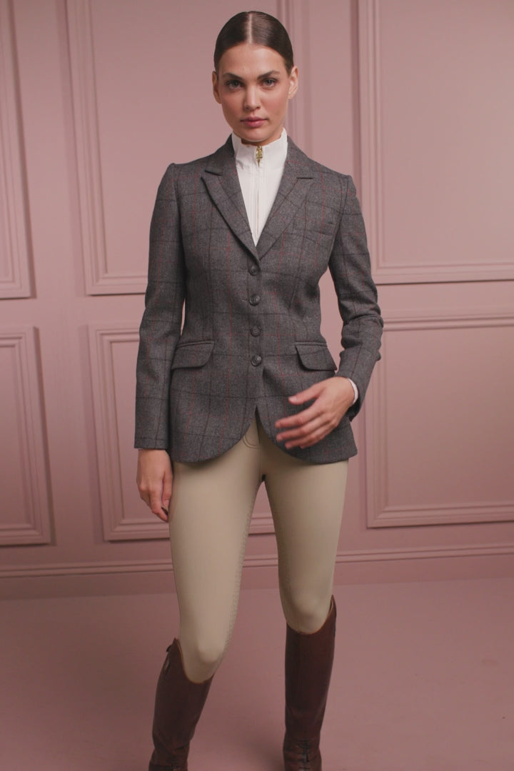 womens grey tweed riding jacket 
