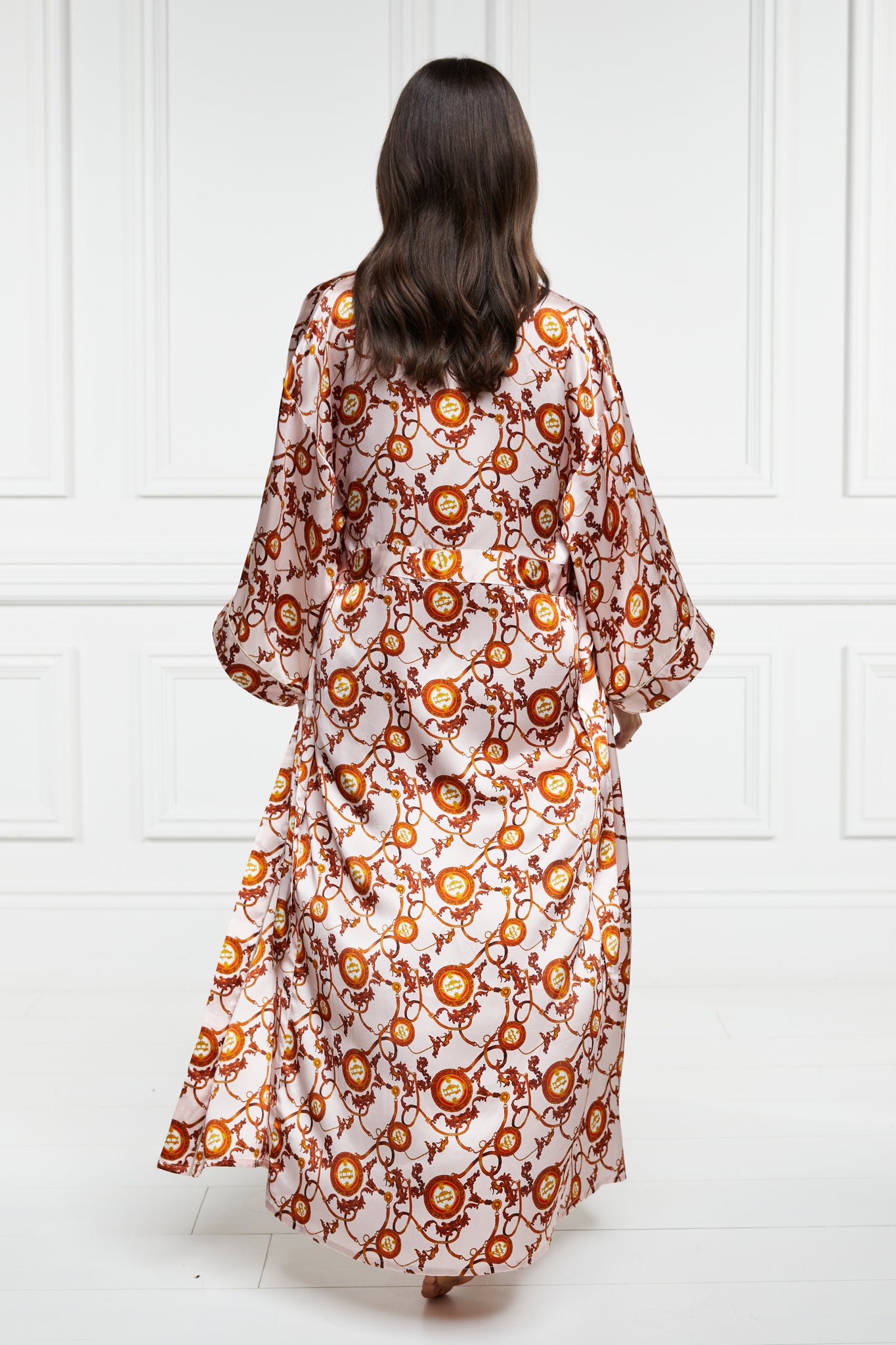 Silk Full Length Dressing Gown (Blush)